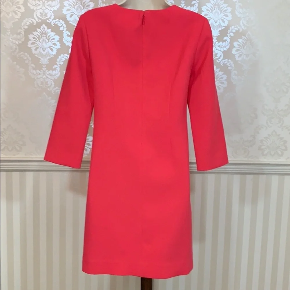 J. Crew Crepe V-Neck Dress in Pink
